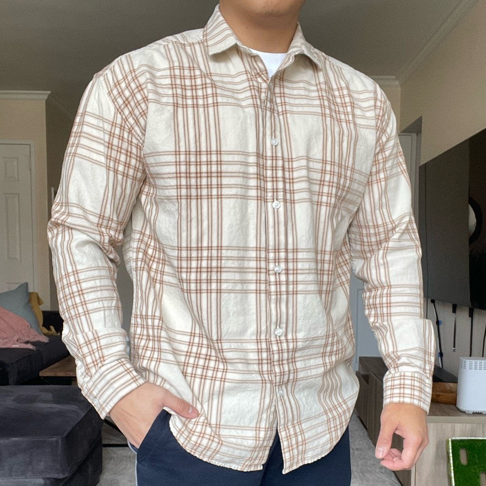 New Look Cream Beige Color Button Down , Size M